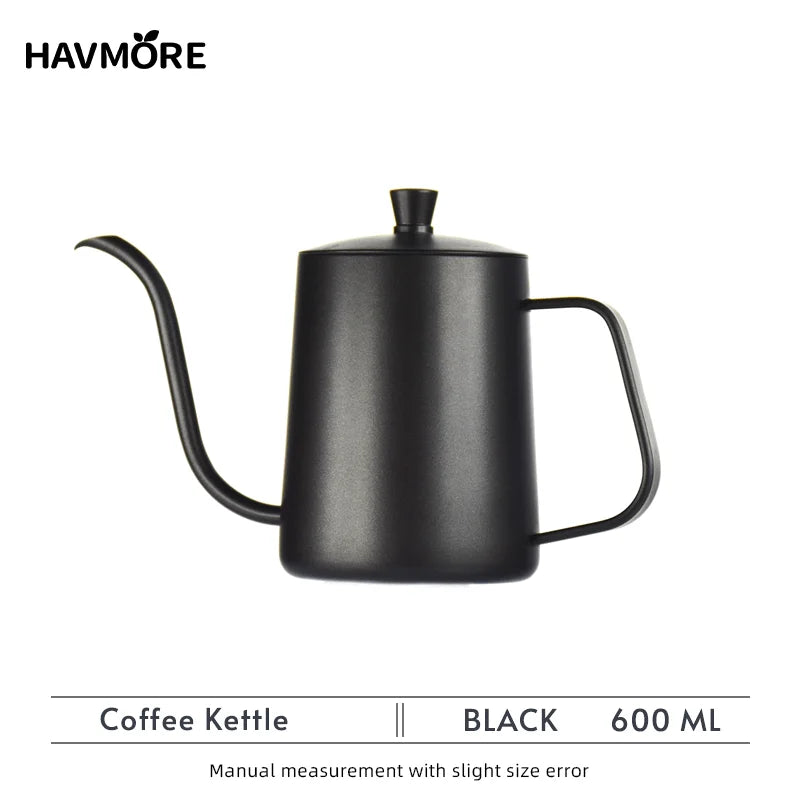 Aço inoxidável 304 600ml bico longo pescoço de ganso cafeteira expresso barista chaleira bule acessórios ferramentas