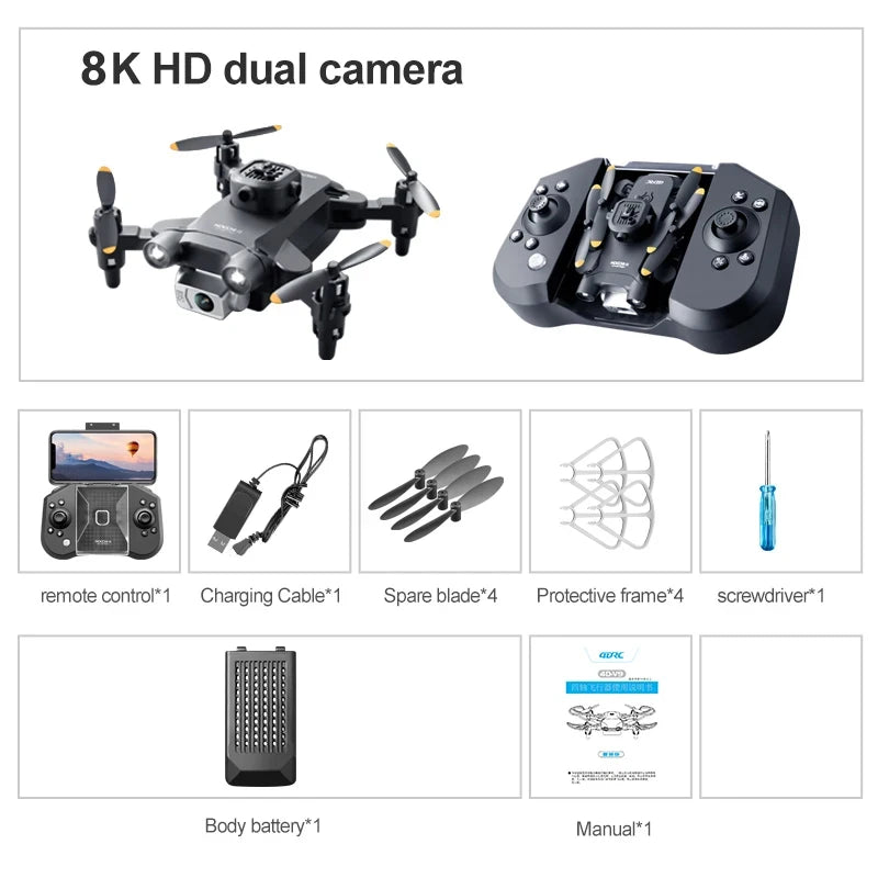 Mini drone Xiaomi 4DRC V30 com câmera HD 4K 1080P FPV RC Drones profissional para prevenção de obstáculos de cinco lados Helicóptero de brinquedo