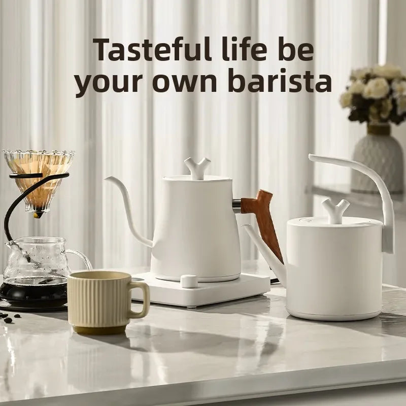 Chaleira elétrica de pescoço de ganso de 1000 W, cafeteira de aço inoxidável 304 de 1000 ml, temperatura inteligente, display LED para café e chá