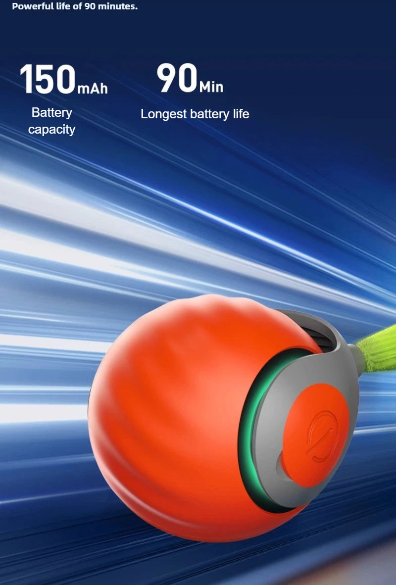Brinquedos interativos para gatos, bola inteligente com rolamento automático e cauda falsa, brinquedo elétrico recarregável por USB para animais de estimação, para provocação e treinamento