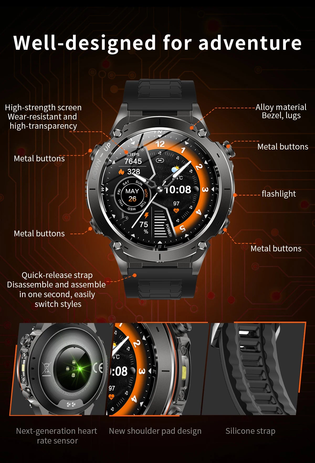 Novo relógio inteligente Xiaomi IOS Ultra GPS 2025, à prova d'água, 10ATM, com bússola GNSS de banda dupla integrada, esportivo militar, masculino, pulseira de natação