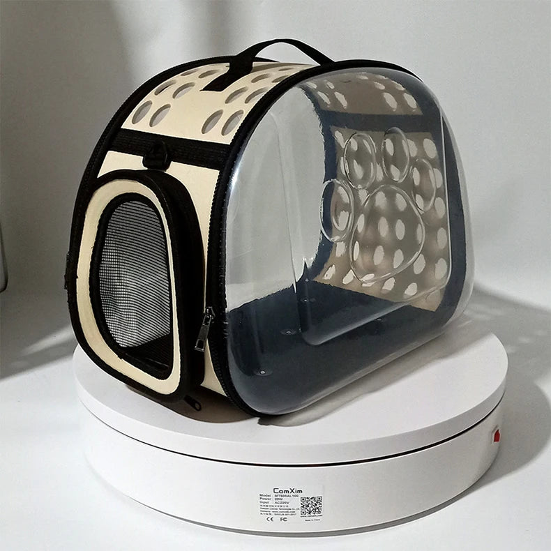 Bolsa de ombro para animais de estimação, bolsa de transporte para gatos, bolsa respirável para viagem ao ar livre, cápsula transparente para filhotes e gatinhos, bolsa de ombro portátil