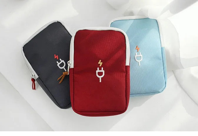 Carregador portátil de viagem, cabo de fone de ouvido, bolsa digital, bolsa de armazenamento, organizador de gadgets de viagem, acessórios eletrônicos, estojo de armazenamento
