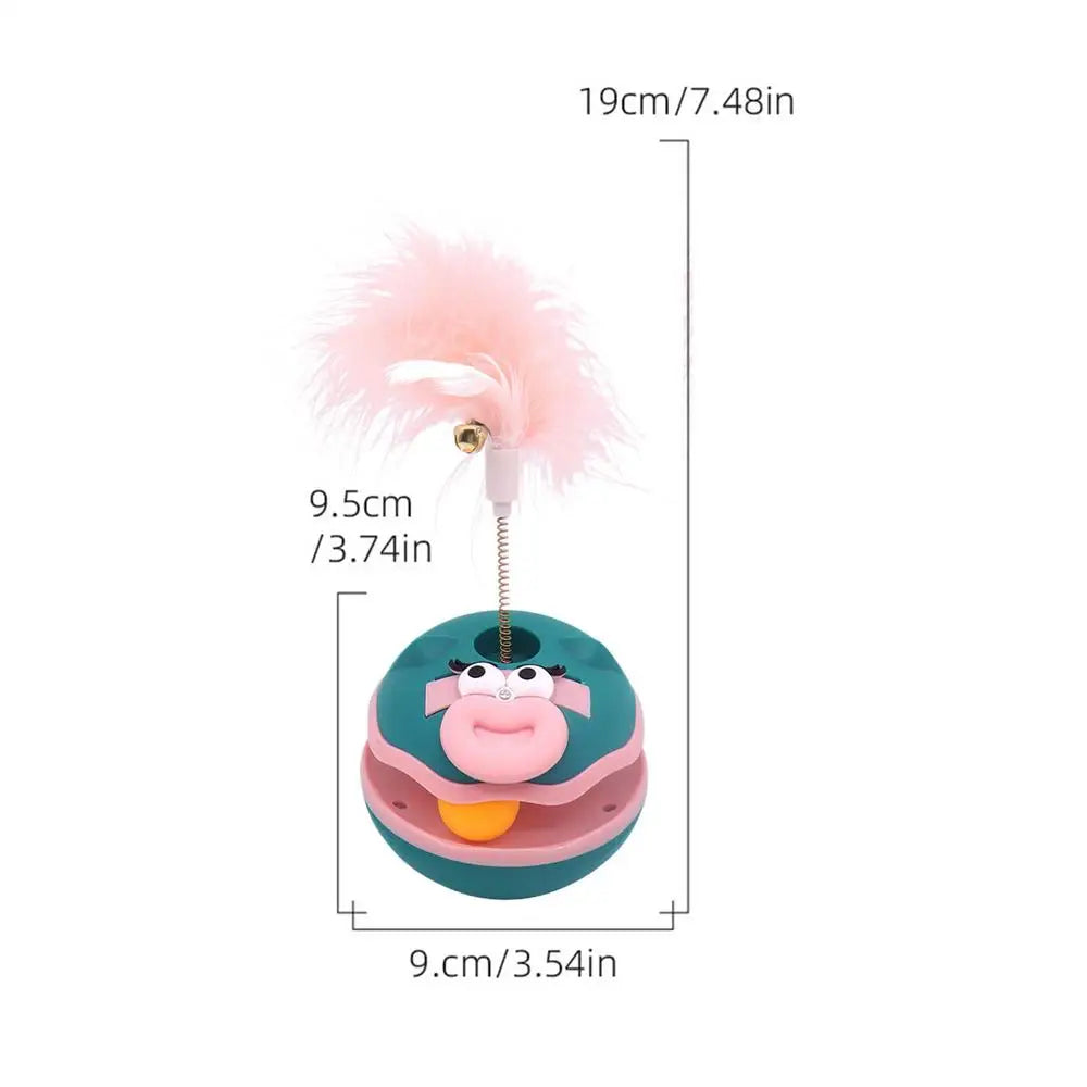 Brinquedos interativos para gatos, brinquedo interativo para gatos, bola giratória, acessórios para gatinhos com sino de penas, suprimentos para animais de estimação, jogos de enriquecimento para ambientes internos