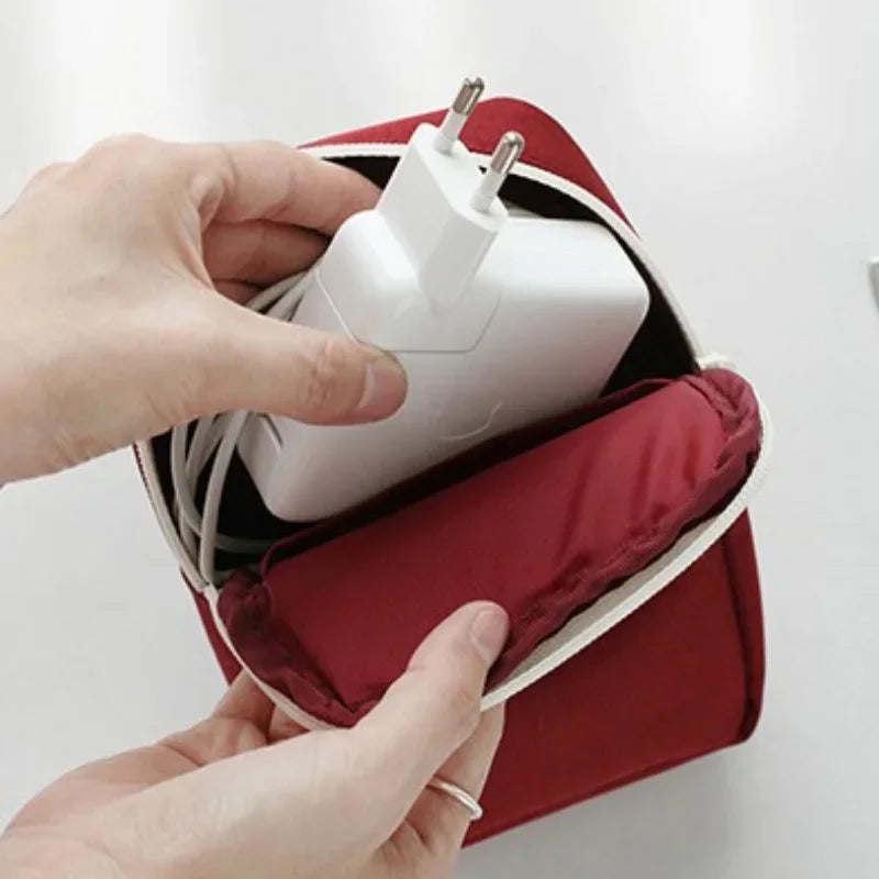 Carregador portátil de viagem, cabo de fone de ouvido, bolsa digital, bolsa de armazenamento, organizador de gadgets de viagem, acessórios eletrônicos, estojo de armazenamento