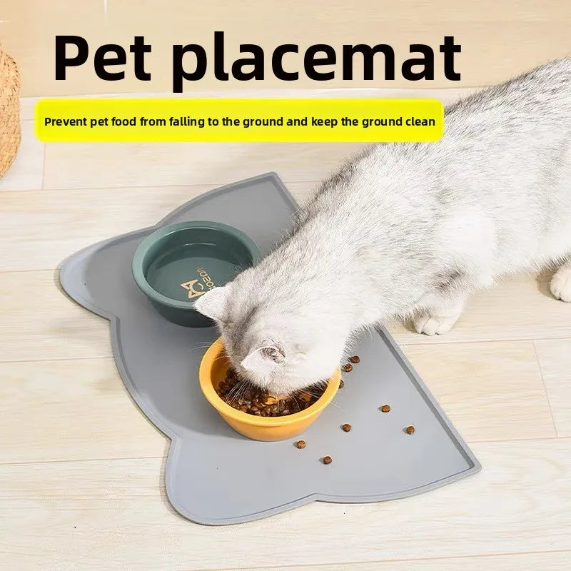 Silicone Pet Food Mat Easy To Clean Cat Dog Food Mat Pet Supplies Waterproof Spill-Proof Food-Grade Bowl Mat BPA Free Large Size