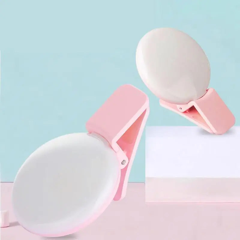 Luz de preenchimento universal para selfies em celulares, lâmpada LED portátil para vídeos ao vivo, acessórios para smartphones e iPhone, luz com clipe de carregamento USB