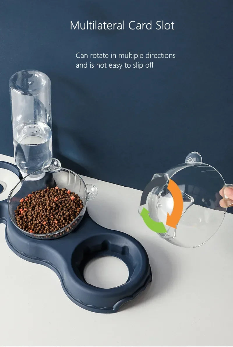Tigela automática para gatos e animais de estimação, alimentador 3 em 1, tigela para comida de cachorro e gato com bebedouro, tigela dupla com suporte elevado, tigelas para gatos