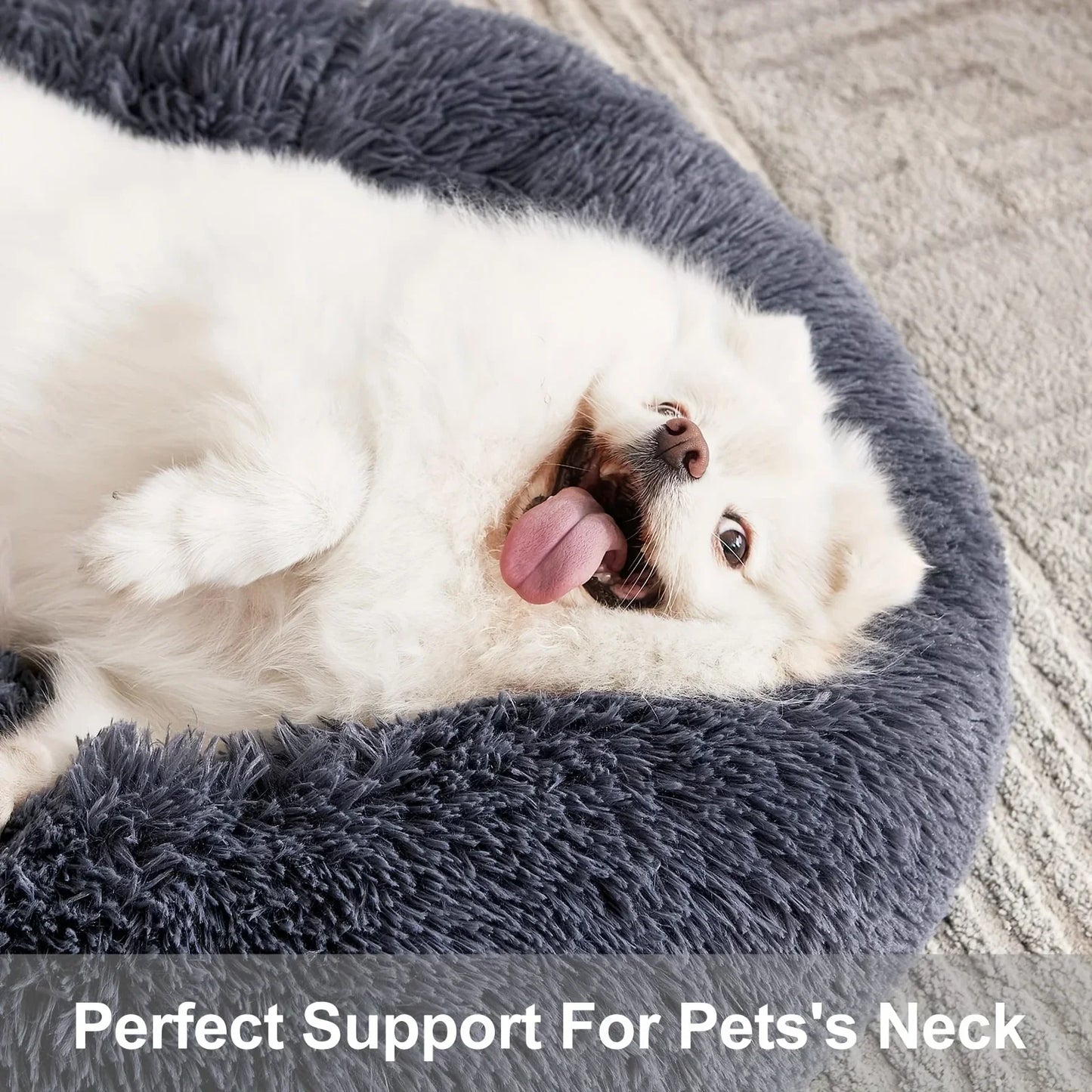 Cama redonda para animais de estimação para cães grandes, médios e pequenos, cama macia para gatos, cama longa e macia para cães, casa para cães, casa quente para dormir no inverno