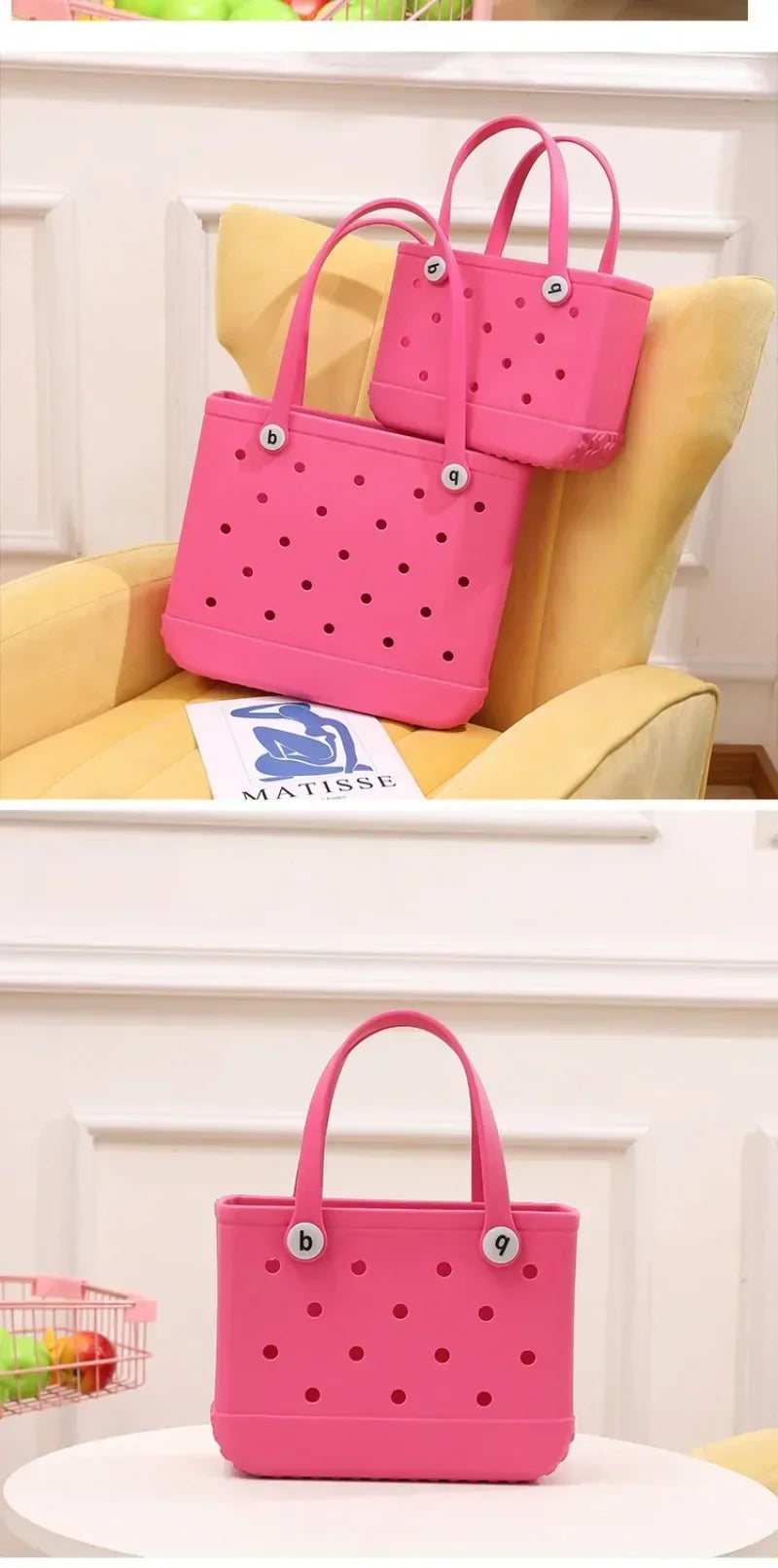 Cesta de armazenamento de verão à prova d'água Mini bolsa de praia infantil Bolsa de compras feminina Bolsa de compras de borracha para piquenique Bolsa de gelatina Bolsa de compras infantil
