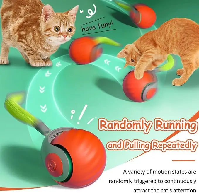 Novos brinquedos interativos para gatos, bola elétrica automática com rolamento, brinquedo para gatos, gatinhos, animais de estimação, provocador automático inteligente, brinquedo recarregável por USB para gatos