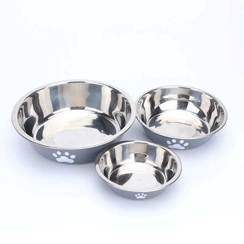 Tigela para cachorro nova tigela para animais de estimação grande capacidade tigela de comida para cachorro aço inoxidável anti-capotamento tigela para cachorro doméstico suprimentos para animais de estimação