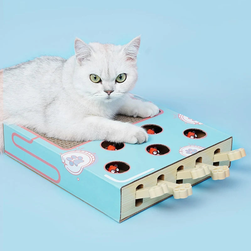 Brinquedo para gatos Whack-a-Mole, brinquedo para arranhar gatos, descanso para garras, brinquedo interativo divertido para gatos, suprimentos multifuncionais para gatos