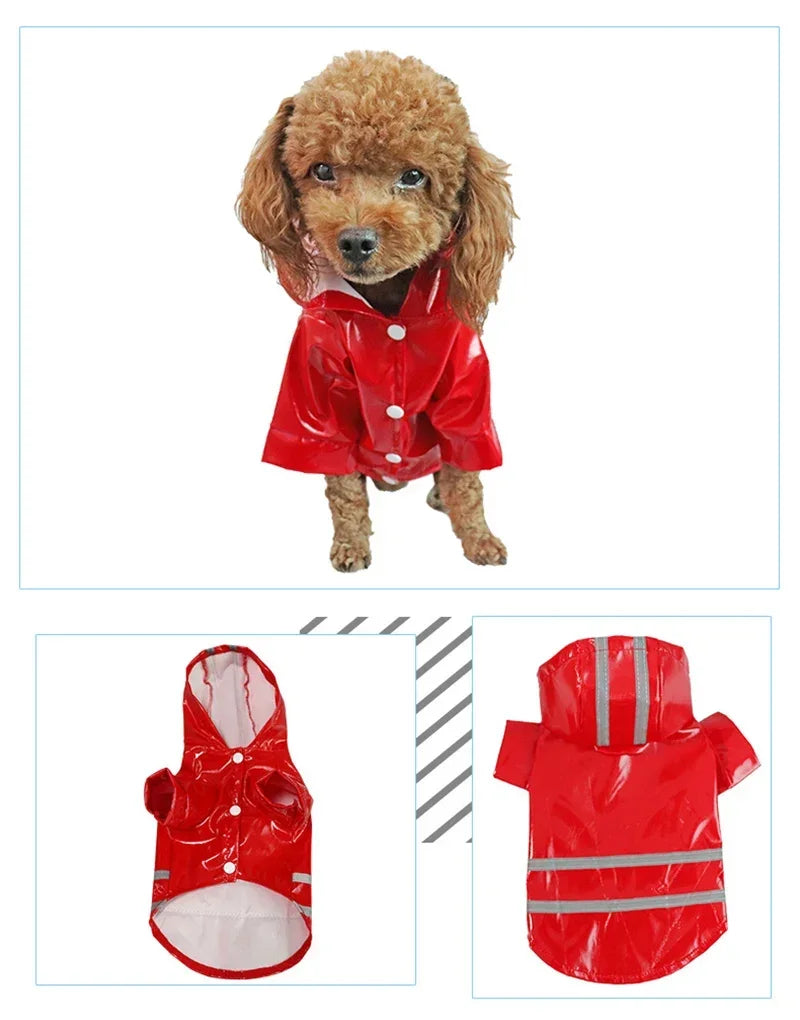 Capa de chuva para cachorro pequeno, impermeável e refletiva, à prova de vento, para cachorros e gatos, capa de chuva para chihuahua, bulldog, animais de estimação, capa, poncho, roupas