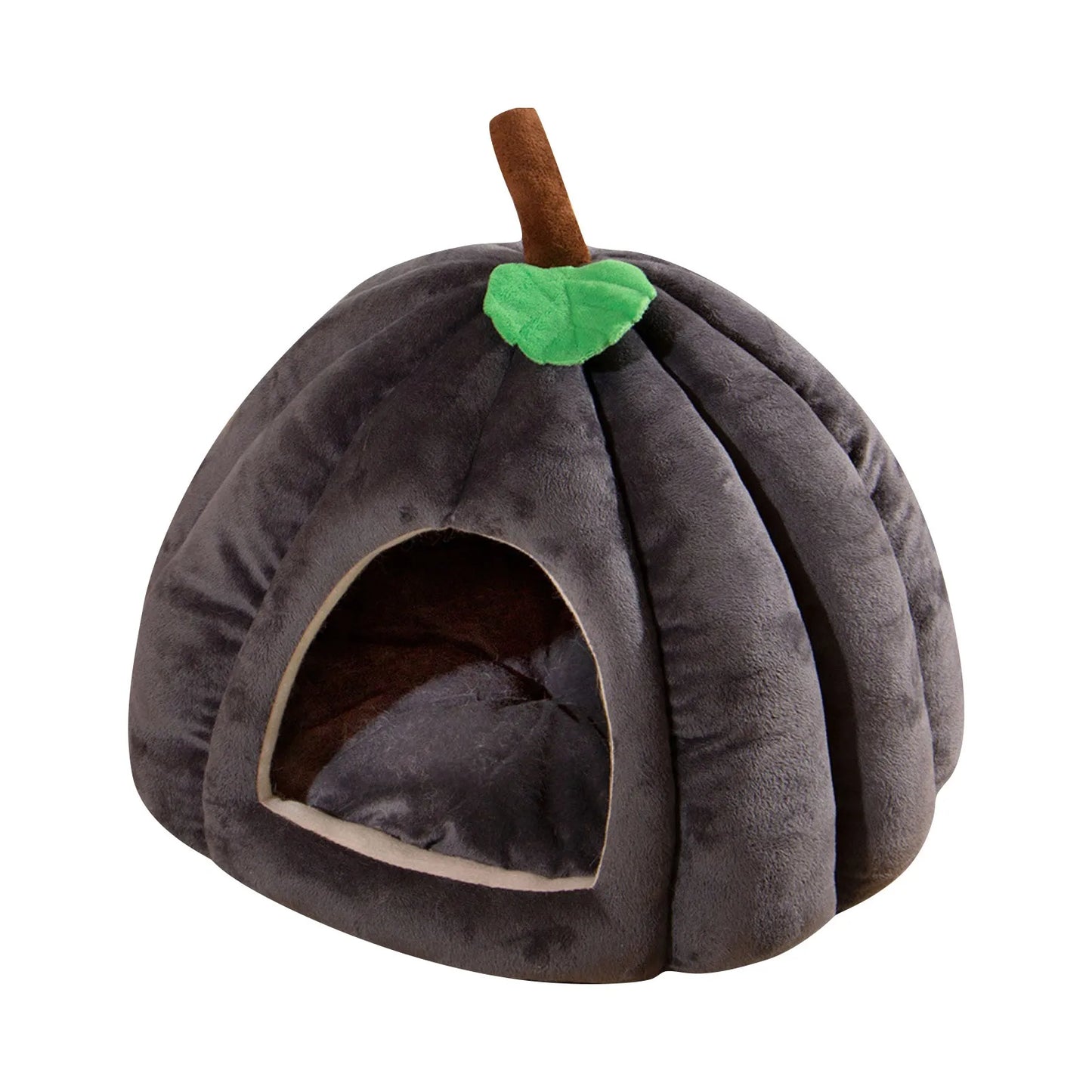 Casa de Abóbora Criativa para Animais de Estimação Outono e Inverno Cama Semi-fechada para Cães e Gatos Ninho Quente e Grosso para Cães e Gatos Suprimentos para Animais de Estimação