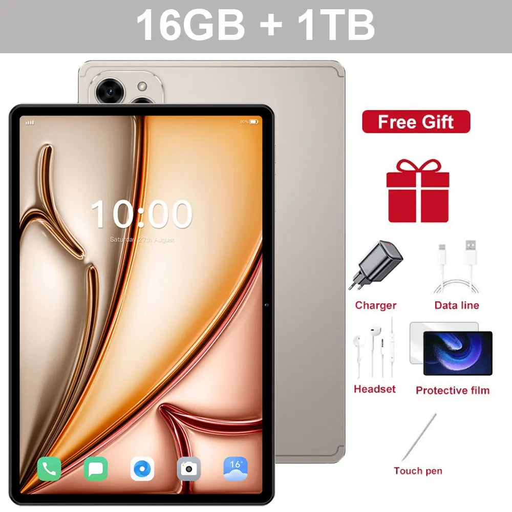 Tablet PC Pad 7SPro 10.1" Original 5G Dual SIM Tablets Tab Android 15 22GB + 2TB 10000mAh Com teclado Laptop Para Crianças