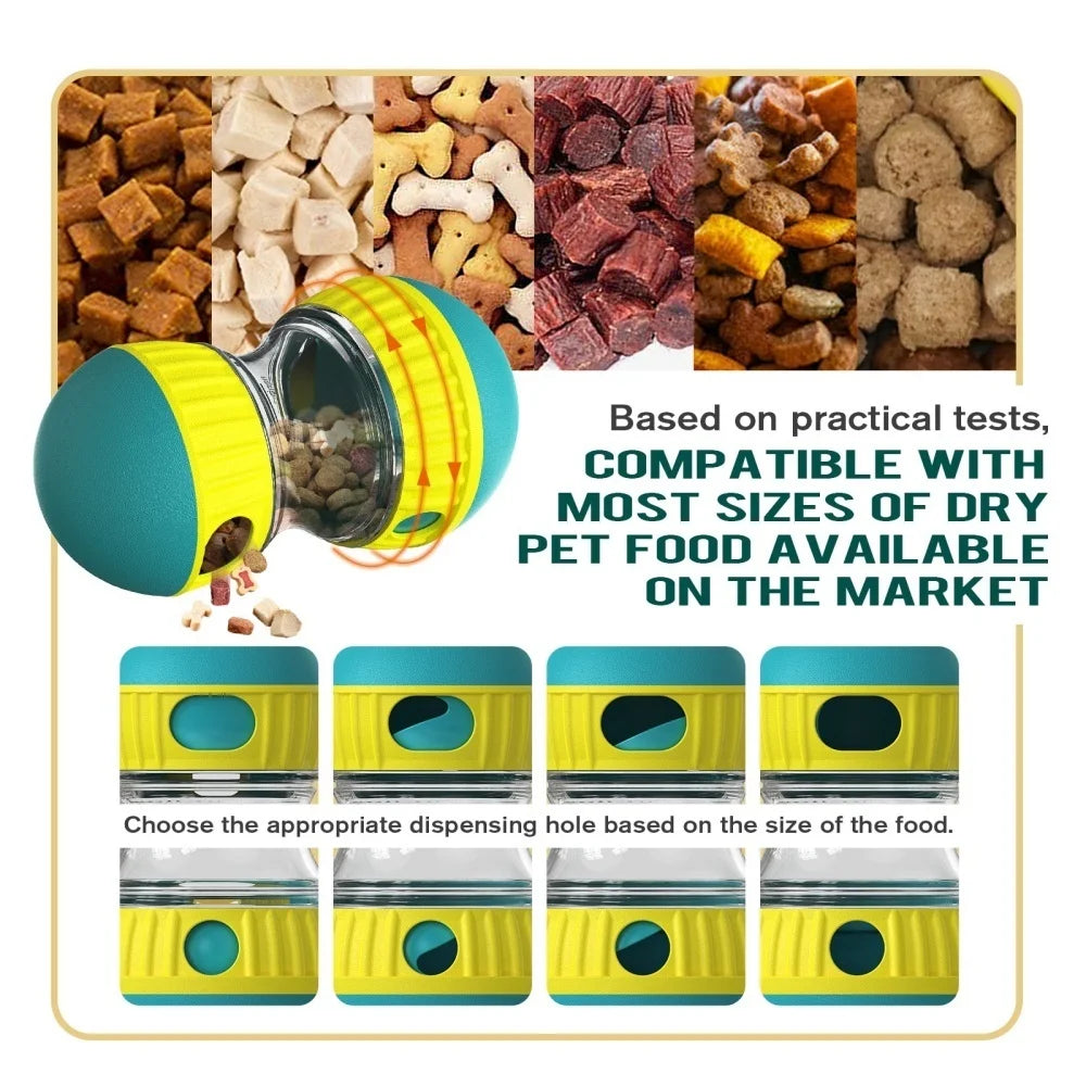 Brinquedo dispensador de petiscos para cães de pequeno, médio e grande porte, brinquedo interativo com vazamento de comida, alimentador lento ajustável, treinamento para beagle e gato