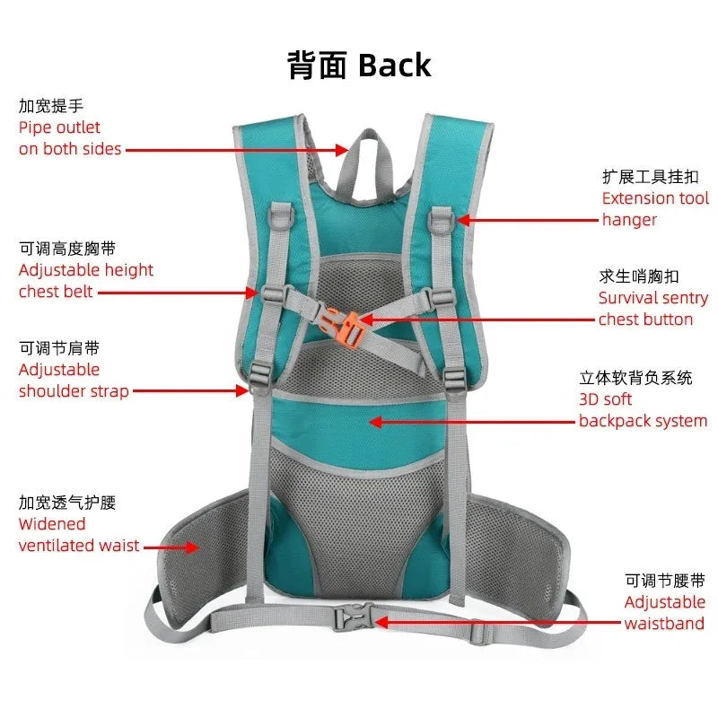 Mochila de hidratação para bicicleta 20L, masculina, à prova d'água, para ciclismo, esportes ao ar livre, viagens, caminhadas, trekking, MTB, mochila para bicicleta, bolsa d'água