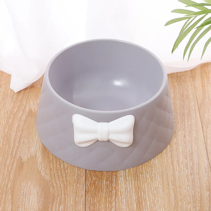 Tigela de alimentação para cães e gatos pequenos, tigela fofa à prova de choque, tigela decorativa com nó, deixe o cachorro comer, utensílios, tigela de desenho animado