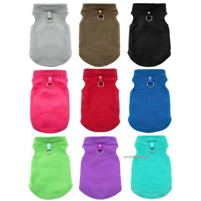 Roupas de lã quente para cães, jaqueta e colete para animais de estimação com argola em D para cães pequenos, gatos, fantasias de buldogue francês, casaco para chihuahua