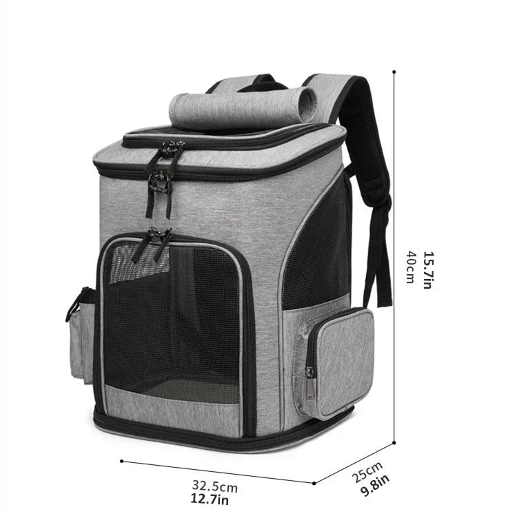 Mochila para transporte de animais de estimação respirável, dobrável, bolsa de viagem expansível, grande capacidade, criativa para cães e gatos
