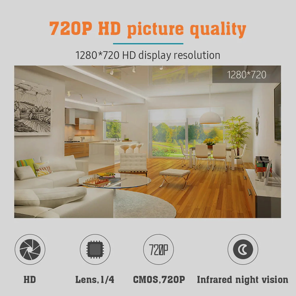 Campainha com câmera de porta WiFi e monitor sem fio, visão ao vivo, visão noturna, fotografia, monitoramento digital de porta (sem bateria)