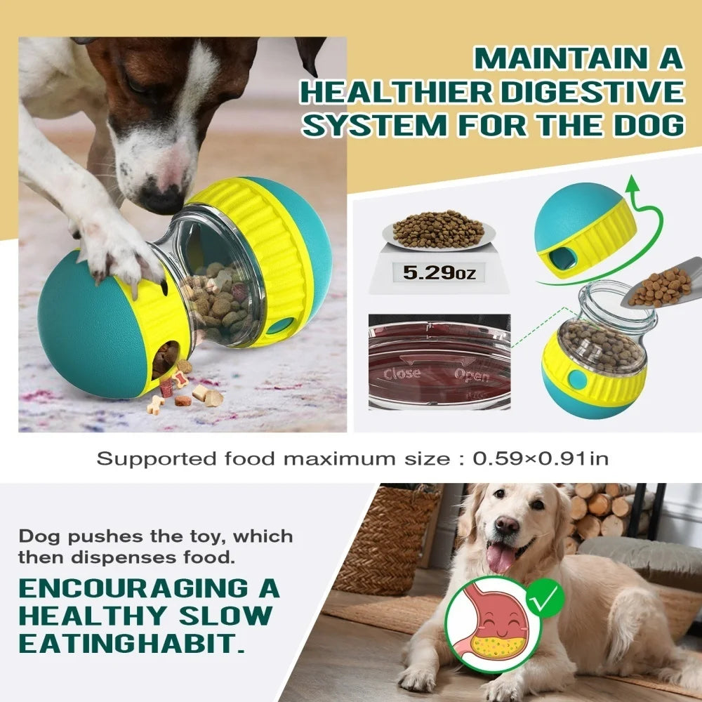 Brinquedo dispensador de petiscos para cães de pequeno, médio e grande porte, brinquedo interativo com vazamento de comida, alimentador lento ajustável, treinamento para beagle e gato