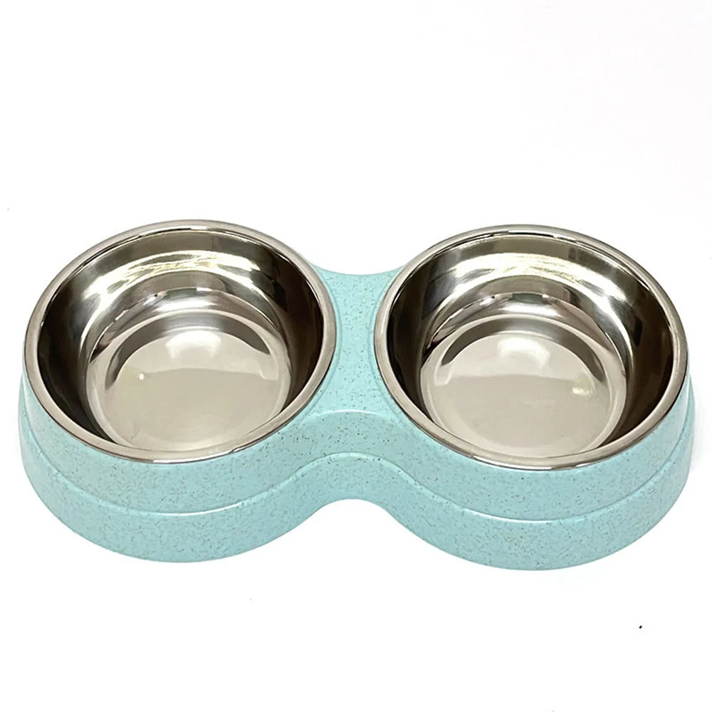 Tigela dupla para cães e gatos - Tigela 2 em 1 para comida e água para gatos médios, filhotes e suprimentos para alimentação de animais de estimação