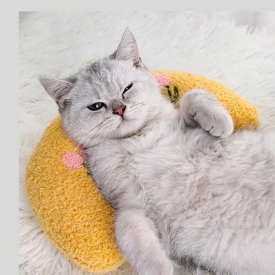 Almofada para cães e gatos, suprimentos para animais de estimação, protege a coluna cervical, travesseiro em formato de U para sono profundo, travesseiro para gatinhos e filhotes
