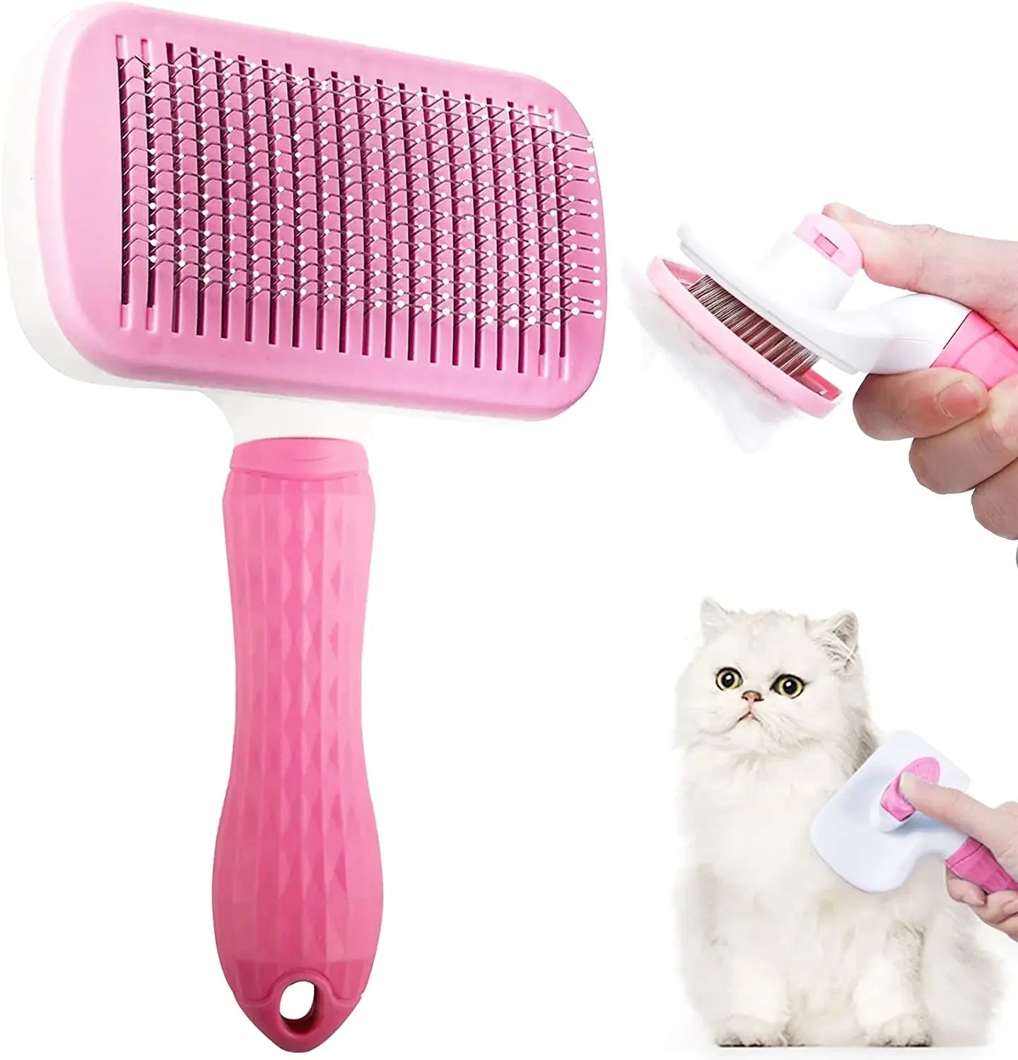 Escova removedora de pelos de cachorro, escova para limpeza e cuidados com pelos de cachorro e gato, pente para cães de pelo longo, remove pelos de animais de estimação, escova de banho e limpeza, suprimentos para cães