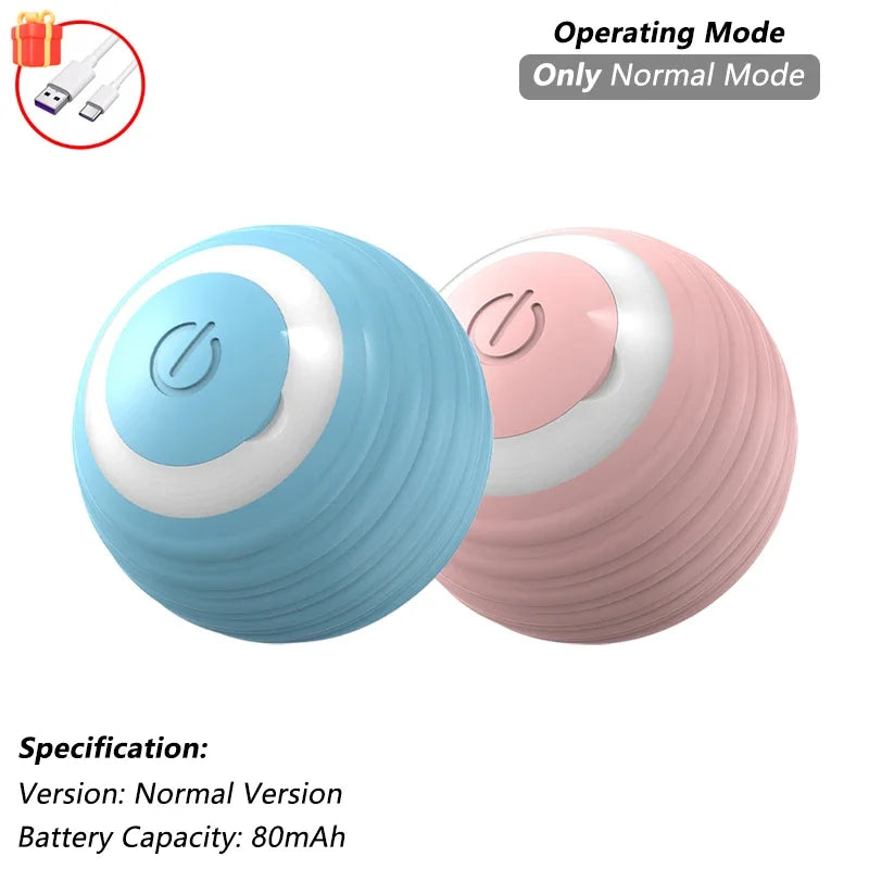Bola de brinquedo interativa para gatos, bola rolante automática com cauda, brinquedo interativo inteligente recarregável para animais de estimação, rato inteligente para gatos