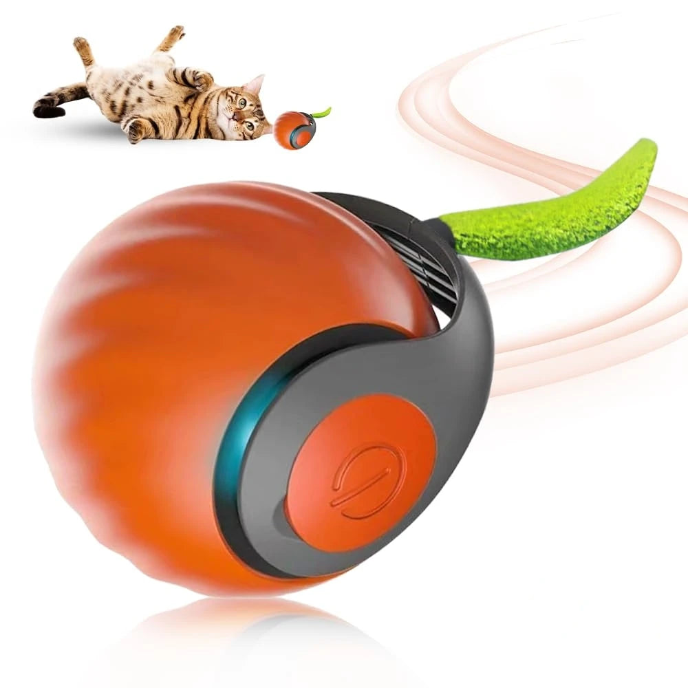 Bola de brinquedo interativa para gatos, bola rolante automática, rabo falso, brinquedo elétrico inteligente recarregável para animais de estimação, treinamento para cães e gatos, imitação de rato
