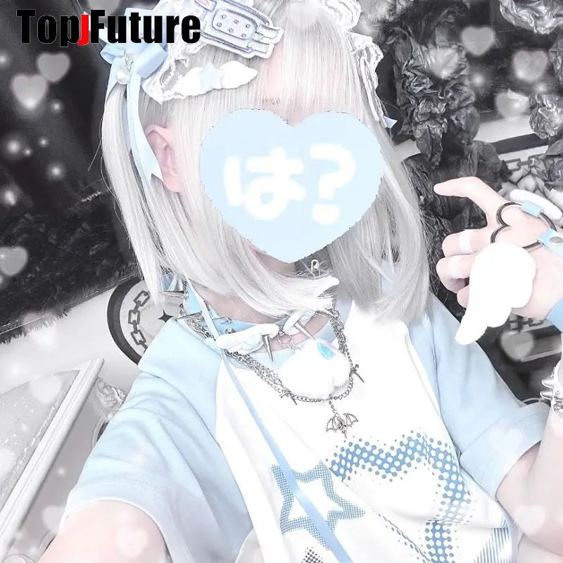 Mulheres Y2K Garota sangrenta punk Harajuku Gótico Lolita doente ferido colar curto Halloween cosplay adereços subcultura Gargantilhas Gargantilha