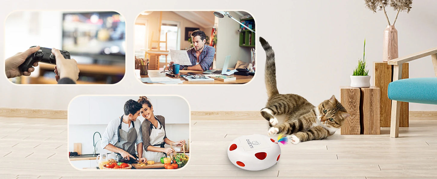 Brinquedos para gatos INKZOO, brinquedos interativos para gatos de interior, brinquedo interativo inteligente para gatinhos, brinquedo automático para ratos com 7 furos que mata toupeiras