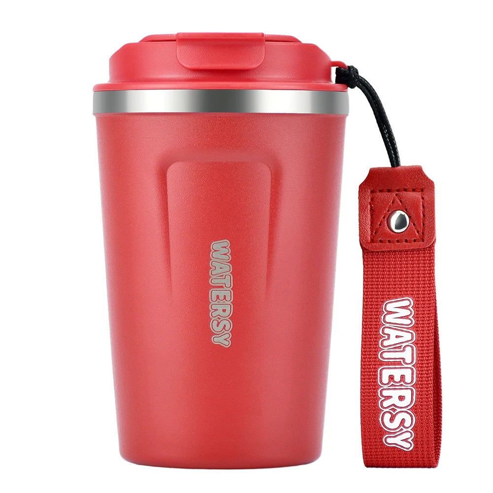 Caneca térmica de aço inoxidável 380ml para café, parede dupla, com isolamento a vácuo, para escritório, casa, viagem, carro, caneca