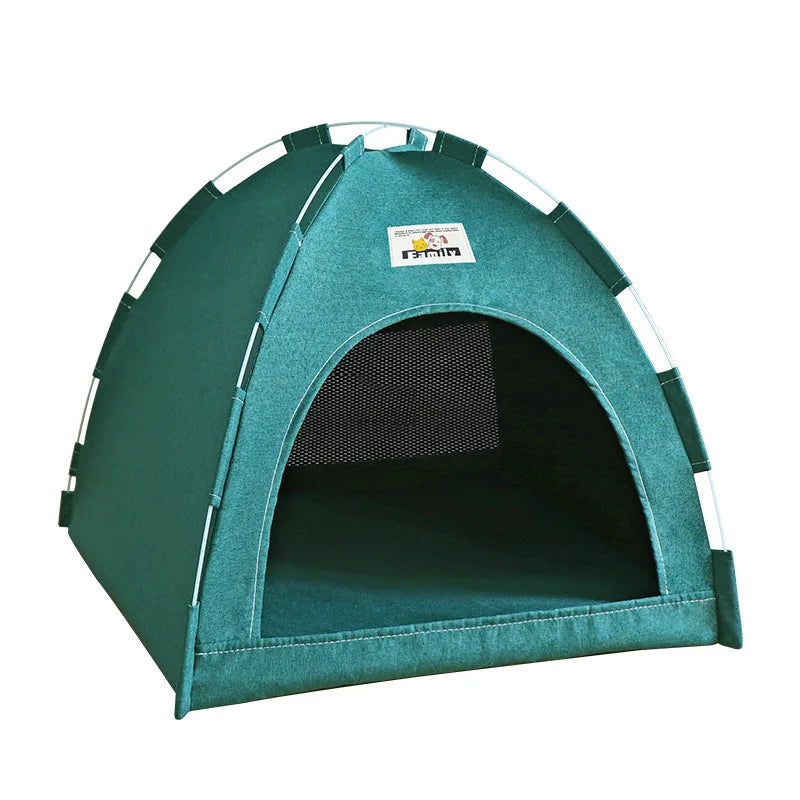 Casa dobrável para gatos, tenda para animais de estimação, quatro estações, ninho universal para gatos e cães, tapete refrescante de verão, portátil, dobrável e respirável para áreas externas