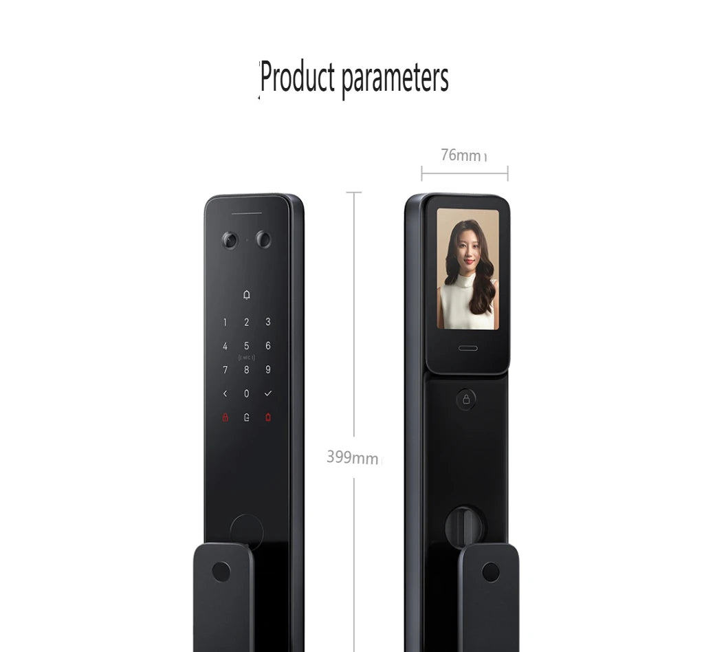 Fechadura inteligente Xiaomi 2025 com tela olho de gato, impressão digital, Bluetooth, NFC, para MiHome, fechadura push-pull com câmera