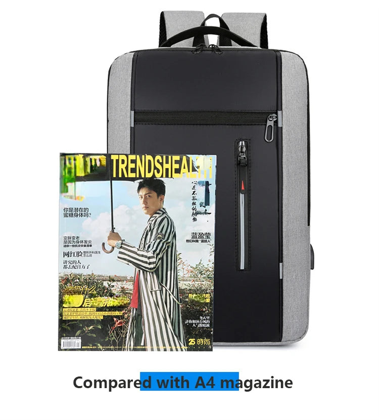 Mochilas escolares masculinas à prova d'água para laptop, mochilas escolares com entrada USB de 15,6 polegadas, mochilas de grande capacidade para homens