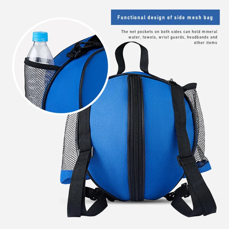 1 peça alça de ombro ajustável 2 bolsos laterais de malha bolsa de basquete bolsa de bola esportiva bolsa de futebol bolsa de ombro suporte transportadora