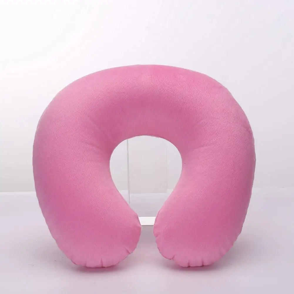 Travesseiro de pescoço em forma de U, travesseiro inflável para alívio da fadiga, travesseiro de viagem, encosto de cabeça para voo, almofada em forma de U para avião