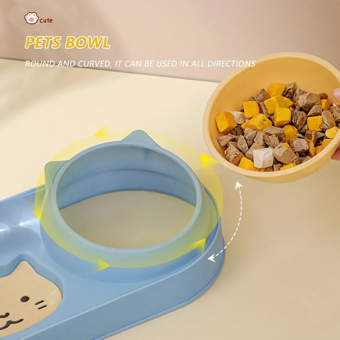 Tigela para gatos, alimentador automático, tigela para comida de cachorro com bebedouro, tigela dupla com suporte elevado, tigelas para gatos