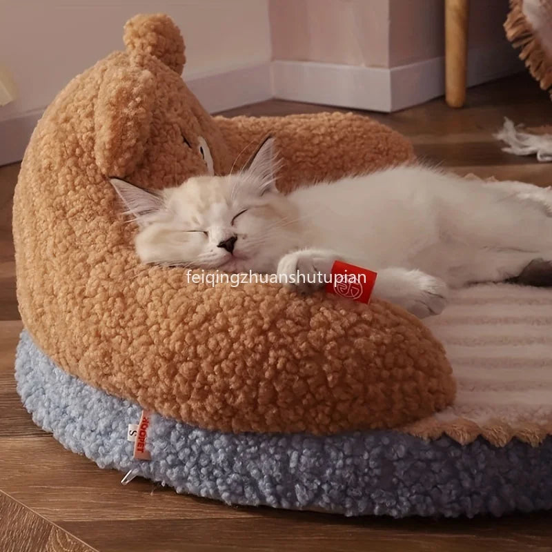 Soft Durable Round Cat Bed For Small Dogs And Cats - Removable Pet Mat And Mattress For Indoor And Outdoor Use