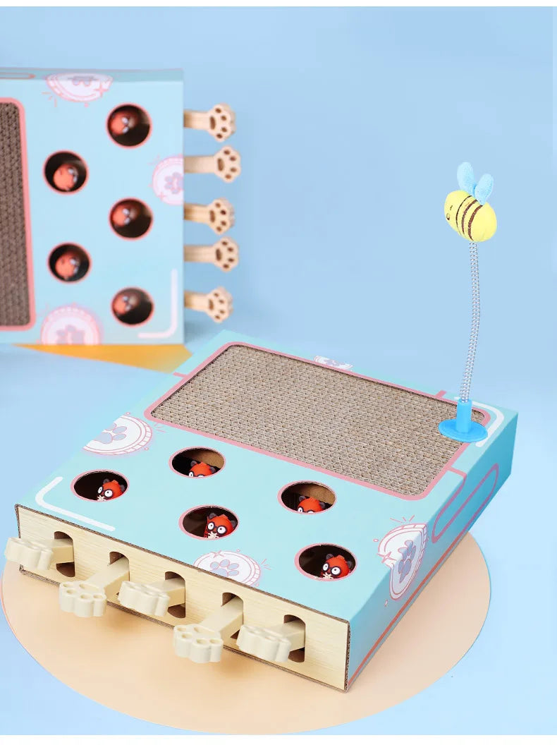 Brinquedo para gatos Whack-a-Mole, brinquedo para arranhar gatos, descanso para garras, brinquedo interativo divertido para gatos, suprimentos multifuncionais para gatos