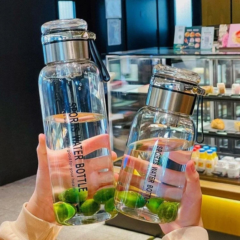 Garrafa de vidro grande de 2L para água, copo transparente para suco de leite, copo portátil à prova de vazamento para bebidas, chá, garrafa de vidro de 2L