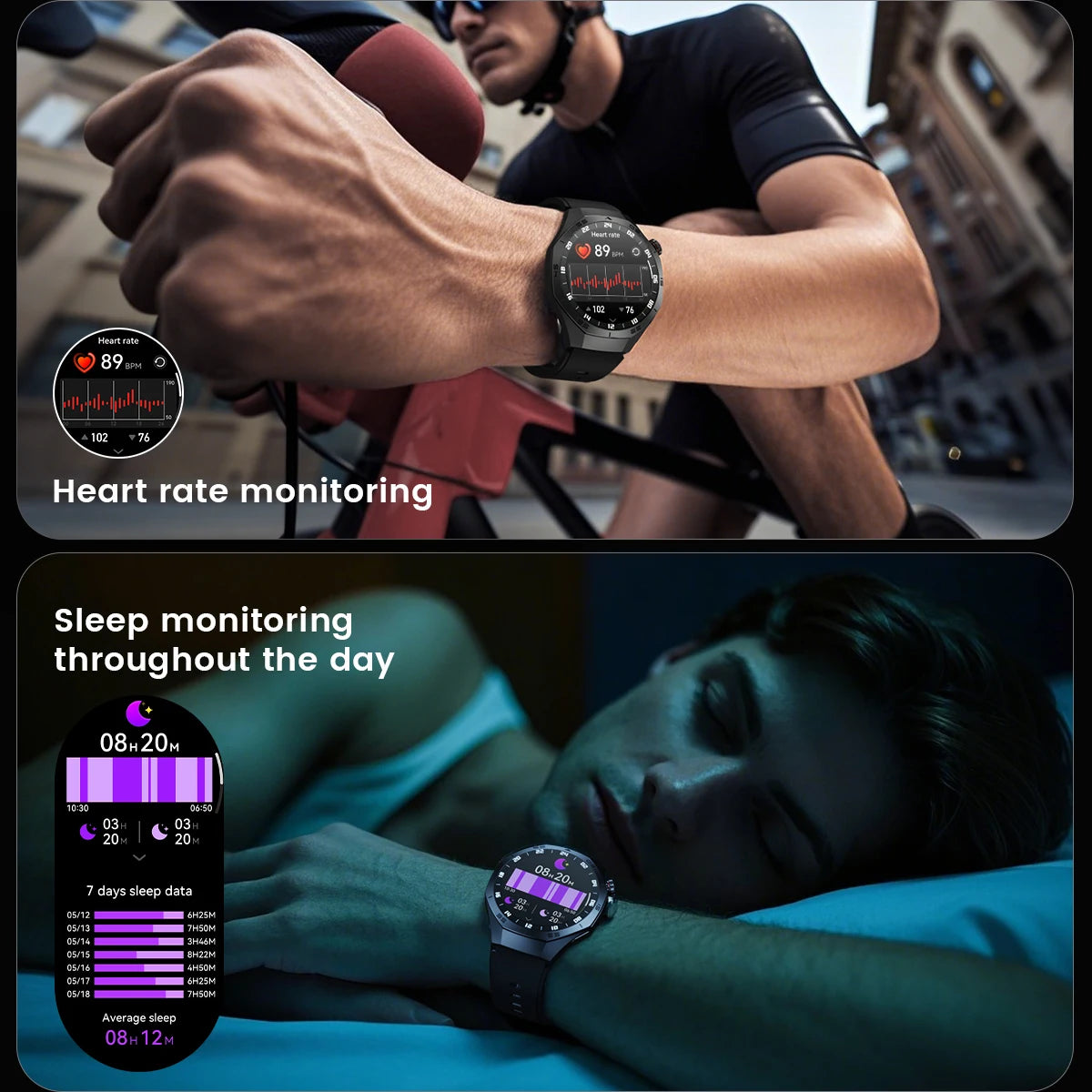 2025 Novo para Android e iOS Smart Watch Masculino Tela AMOLED GPS Trajetória de movimento Frequência cardíaca Bluetooth Chamadas SmartWatch à prova d'água
