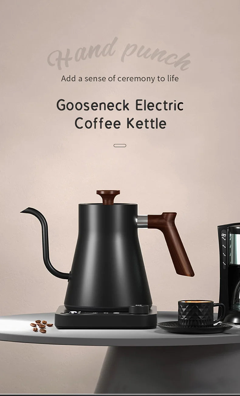 Chaleira elétrica de pescoço de ganso de 1200 W, chaleira para café, bule de chá com controle inteligente de temperatura constante, chaleira elétrica
