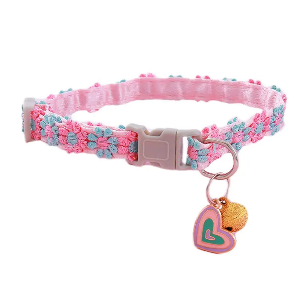 Pet Collar Adjustable Colorful Lace Flower Cat Collar Puppy Accessory Necklace Pet Collar Kitten Cute Dog Bell Cat Product