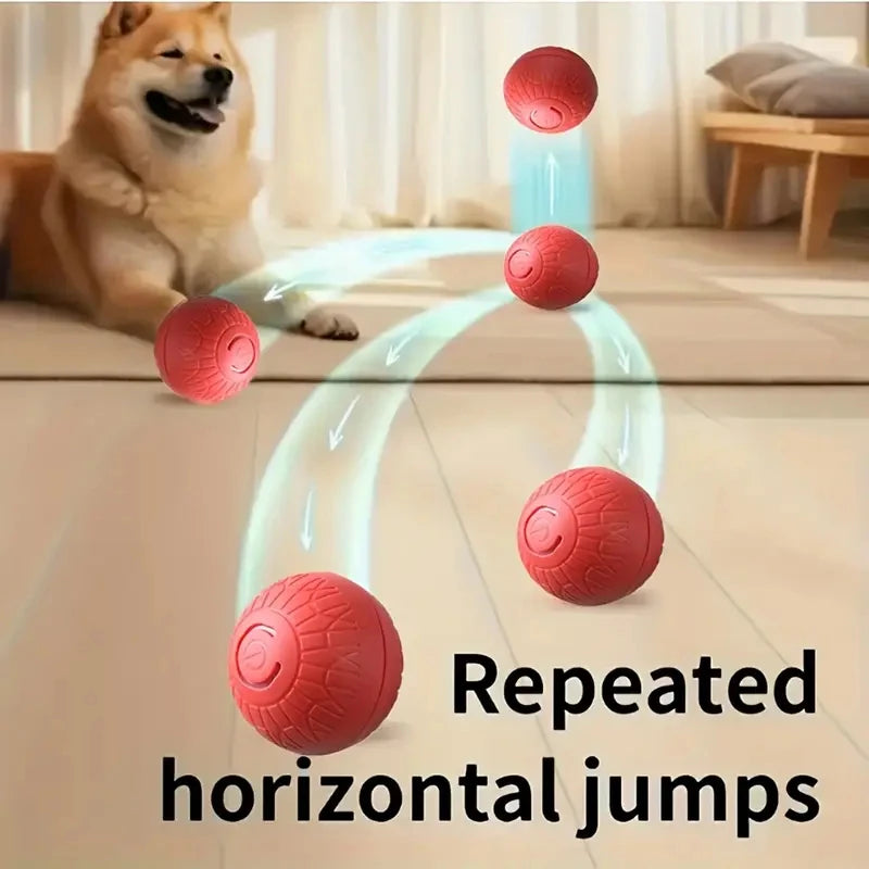 Bola de brinquedo inteligente para cachorro, brinquedo eletrônico interativo automático para animais de estimação, com rolamento, recarregável por USB, que salta para filhotes e cães grandes, brinquedo de mastigar