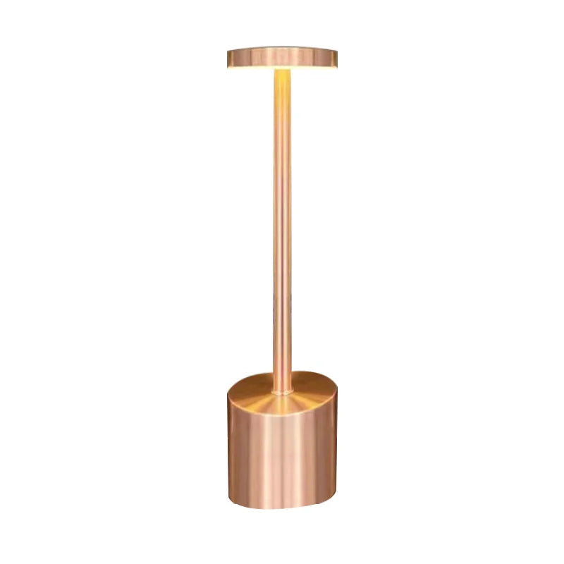 Luminária de mesa LED recarregável, de metal, com toque, para escrita, para cabeceira, criativa, ambiente, para decoração de bar e áreas externas, iluminação noturna 2024