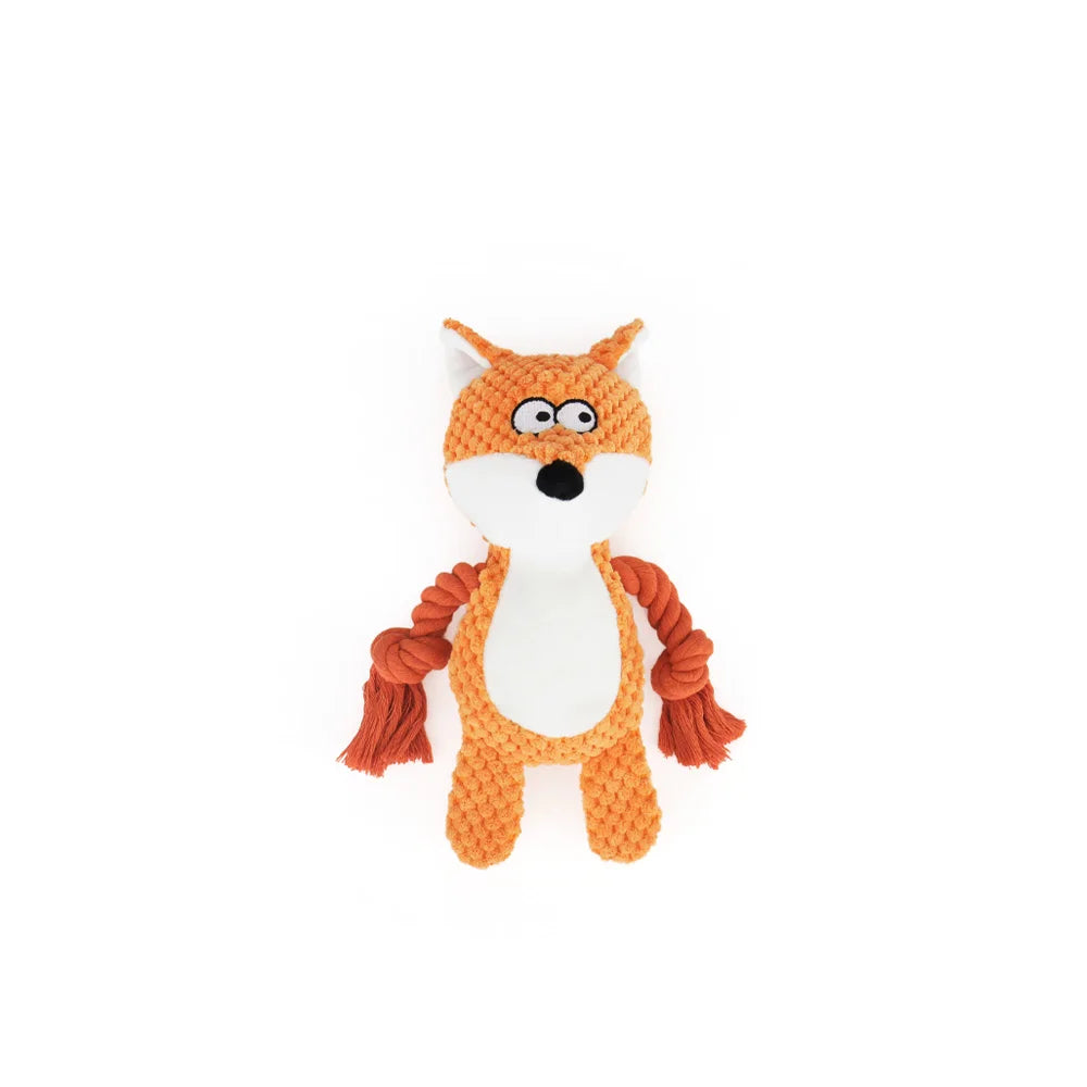 1 peça de brinquedo de pelúcia para cachorro, animal de desenho animado, fofo, filhote de cachorro, mastigável, brinquedo com nó, coelho de desenho animado, macaco